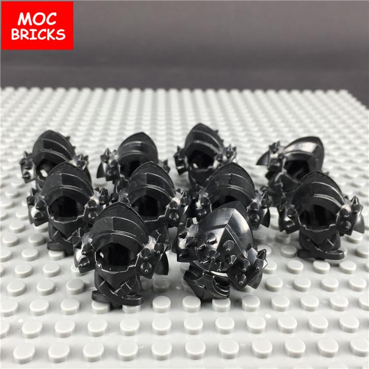10pcs/lot MOC Bricks Medieval Knights Rome Helmet Accessory figures parts Building Blocks Toys for children gifts
