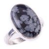 Natürlicher Schneeflocken-Obsidian Edelstein Handgefertigt 925 Sterlingsilber Ring Gr.7 o4w02