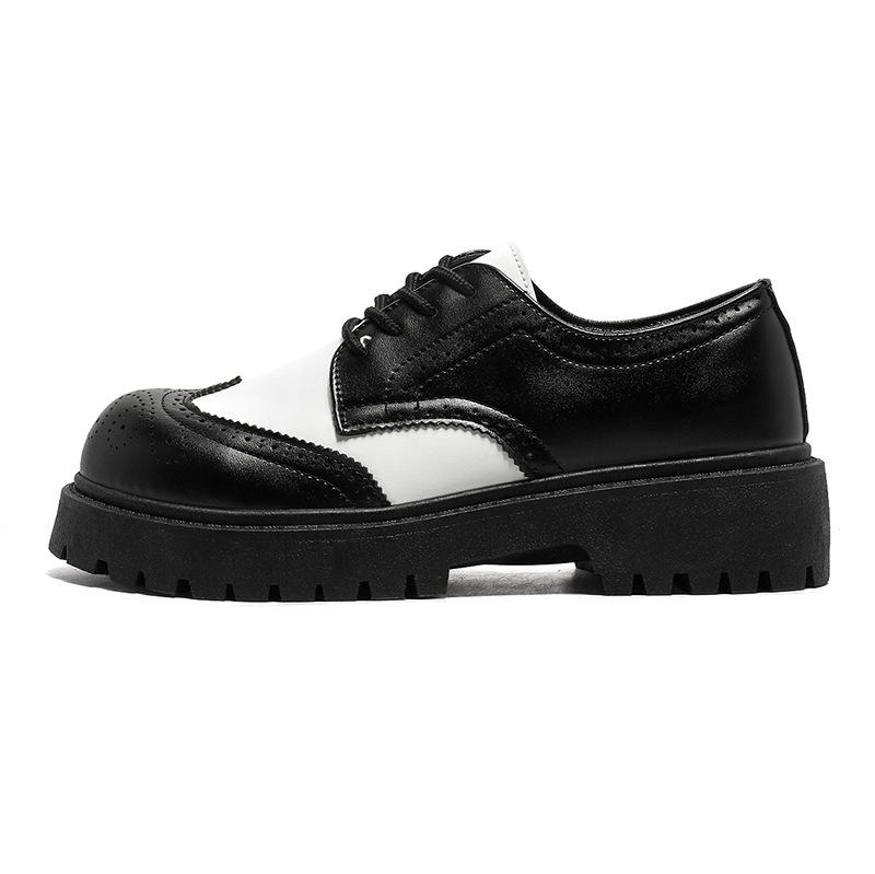 

New men s casual leather shoes heightened non-slip derby shoes personalized color matching small leather shoes platform loafers men s shoes 44