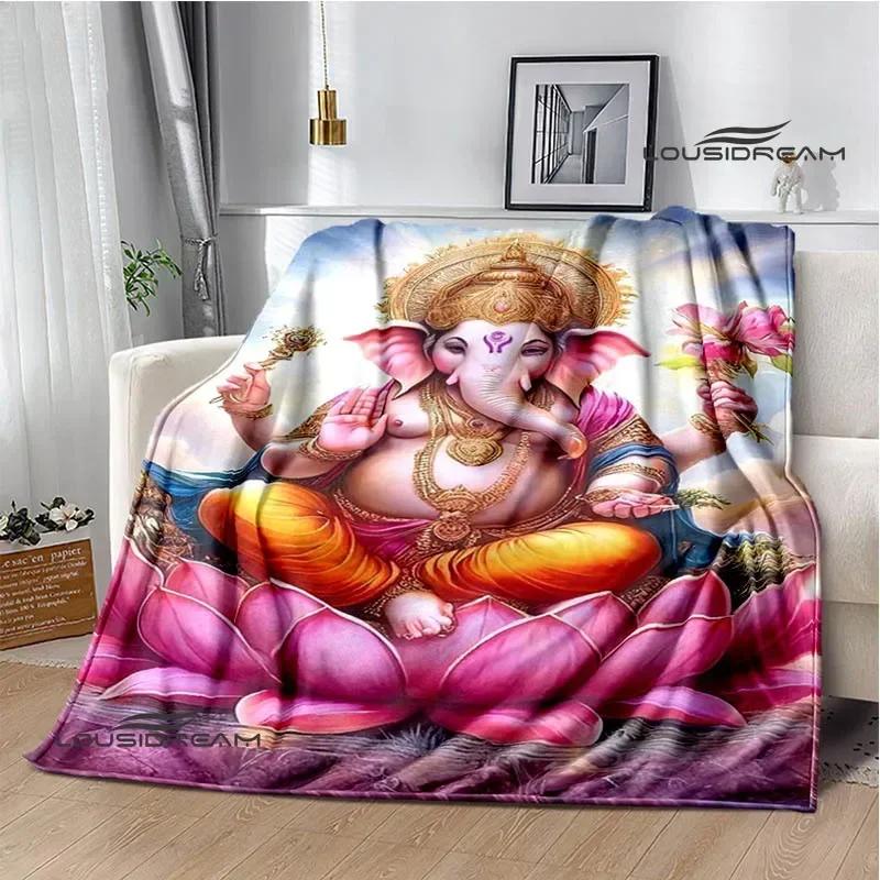 Retro Ganesha Printed Blankets Warm Flannel Blankets Soft and Comfortable Blanket Bed Linings Blankets for Beds Birthday Gift