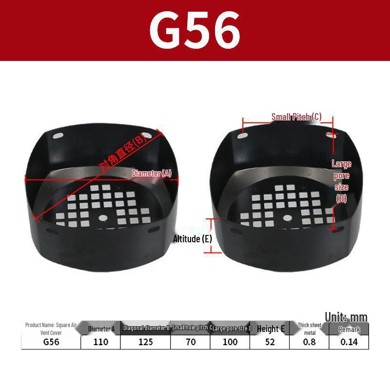 Electrophoretic Black Metal Rear Fan Cover for G100 - Heat Dissipation and Protection