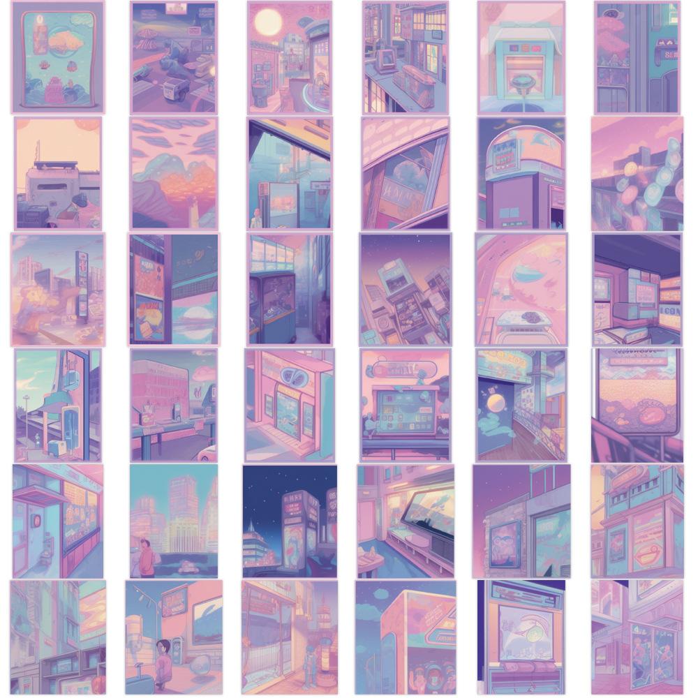 72 Pink Purple Atmosphere Girls Graffiti Stickers Decorate Guitar Notebook Suitcase DIY Waterproof