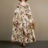 DIMANAF New 2026 Women Plus Size Spring Summer Beach Long Dress Loose Oversize Maxi Floral Print Lady Fashion