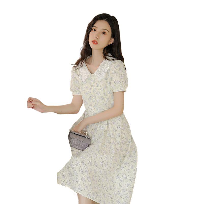 Petite French Doll Collar Floral Lace Dress - Summer 2026