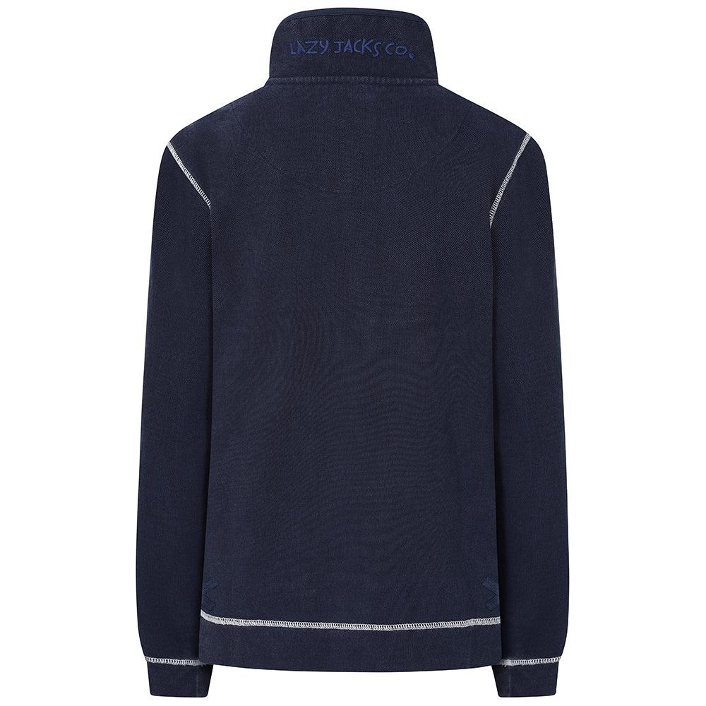 Lazy Jacks Womens/Ladies Pique Button Neck Sweatshirt