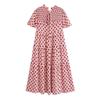Autumn European and American Women's Clothing Ruffle Leaf Cake Vacation Short-sleeved Polka Dot Dress