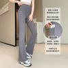 Women High Waist Shark Flare Pants Tummy Control Butt Lifting Yoga Pants Mesh Pockets Plus Size Long Trousers