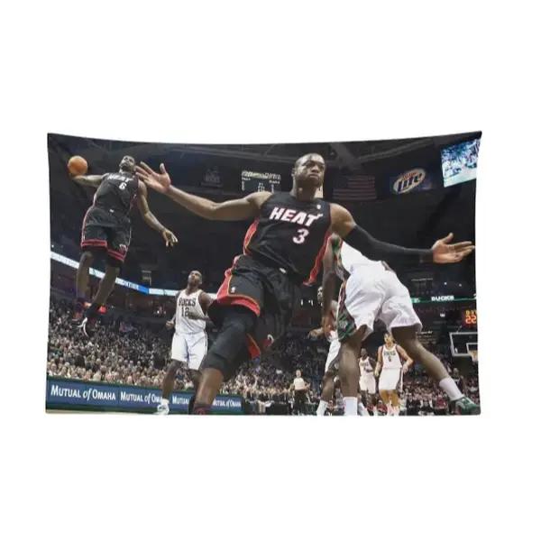 

LeBron James And Dwyane Wade Iconic Moments Sports History Decoration Tapestry Bedroom Dormitory Decoration 74x94cm(29x37in)