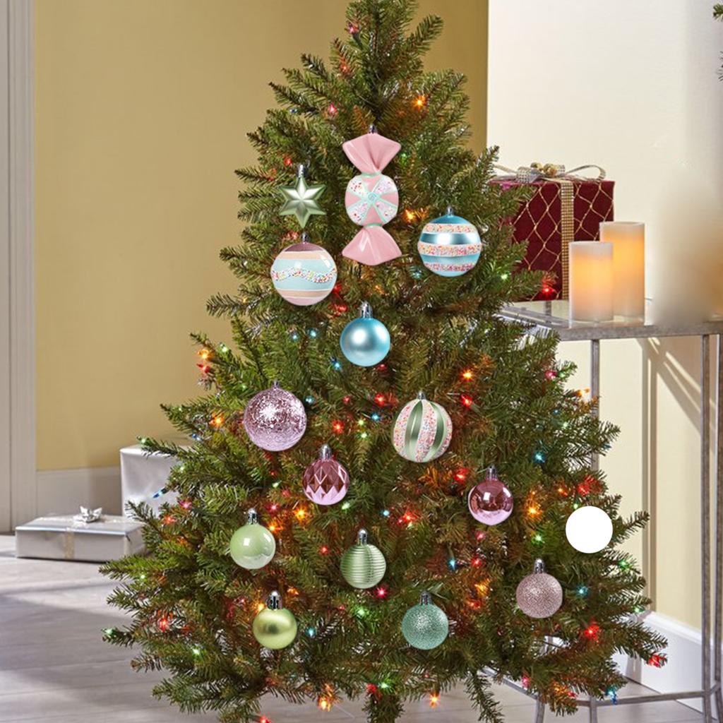 70pcs Macaron Christmas Large Size Colorful Holiday Birthday Electroplating Painting Hanging Ornaments