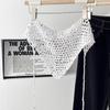Versatile Sequined Knit Beanie and Triangle Scarf Belt Set for Fashionable Winter Dressing