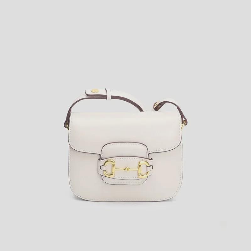 

Women s Genuine Leather Crossbody Saddle Bag - Niche Design, High-End Simple Shoulder Bag Large: 22cm*17cm*6.5cm