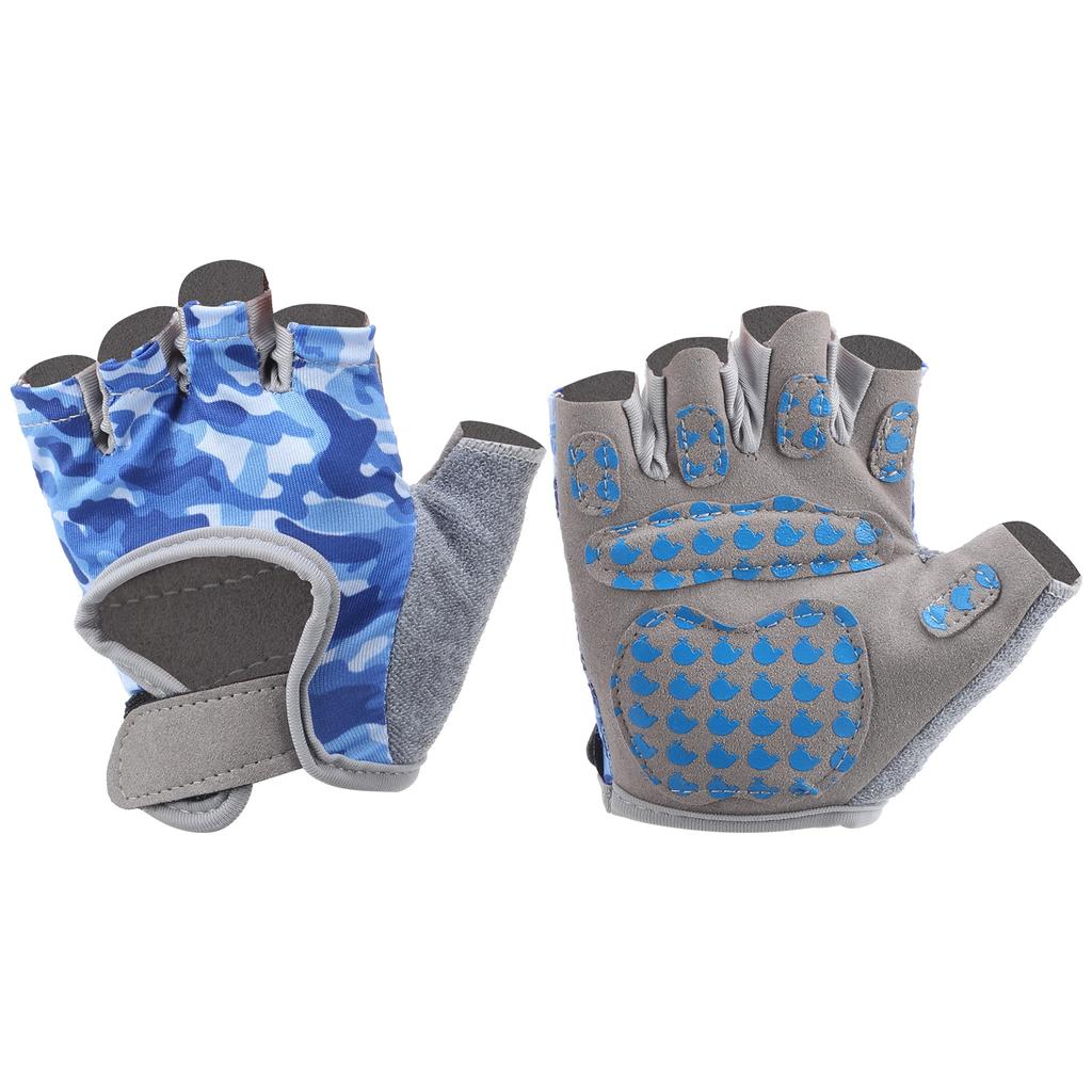 NonSlip Blue Half Finger Cycling Children S Gloves Fitness Riding Protective Equipment(XXS )