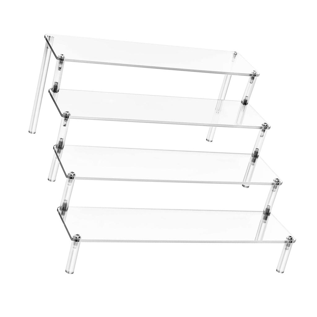 Acrylic Display Shelf For Organizing Cupcakes Perfume Jewelry Collectibles Storage Rack With Reinforced Support Rods