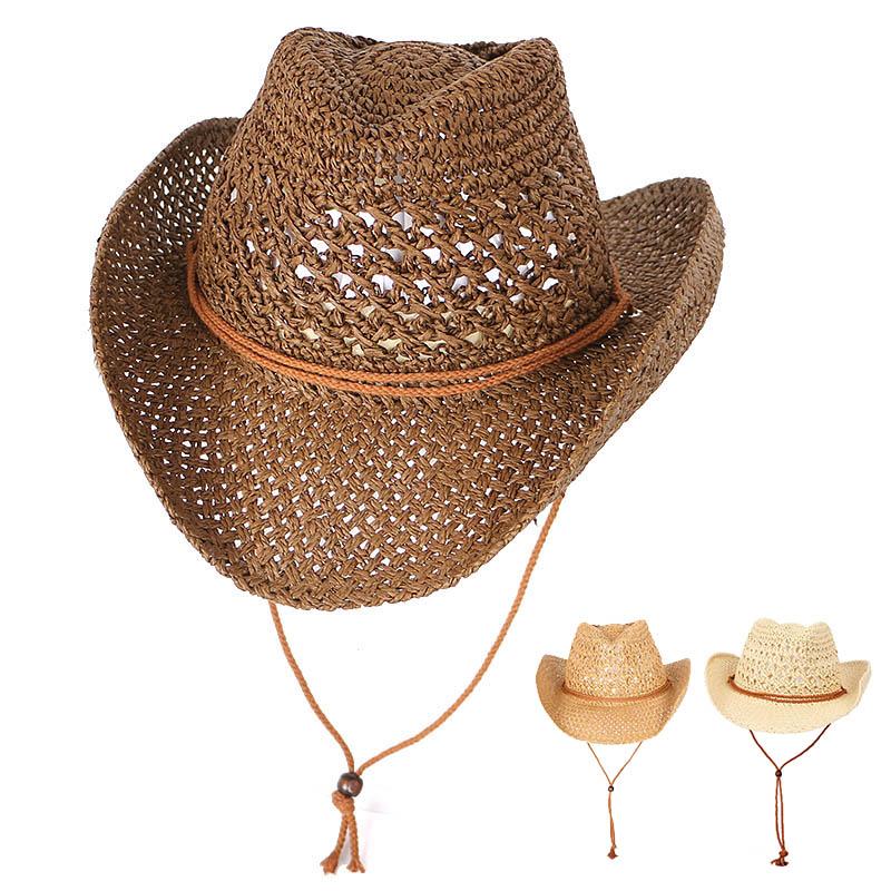 Summer Sun Hat Men Women Vintage Western Chapeau Cowgirl Cowboy Hat Outdoor Beach Jeans Sunhat Straw Caps