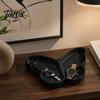 Ceramic Ring Holder Cute Butterfly Jewelry Tray, Vanity Dish for Earrings Necklaces Keys, Exquisite Organizer Elegant Desktop Bedroom Entryway,