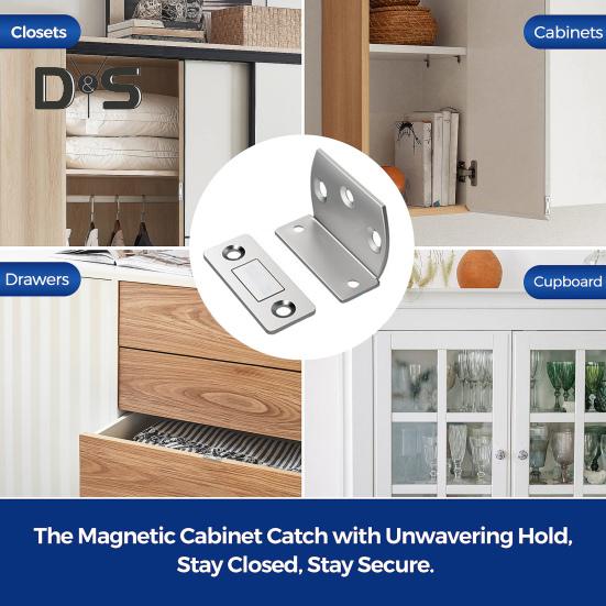 6/10/15Pcs Invisible Cabinet Door Magnet with Screw Ultra-Thin Stainless Steel No Drilling Adhesive Magnetic Drawer Closet Sliding Door Catch Latch