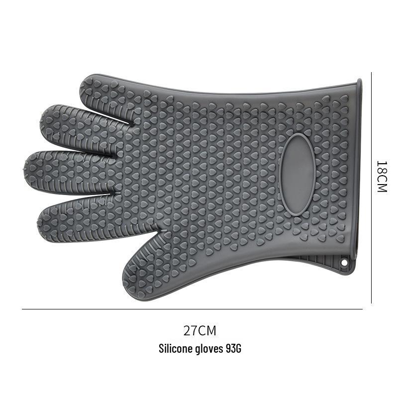 Silicone Non-Slip Heat Resistant Oven Gloves - Anti-Scalding, Ideal for Baking and Microwaves.
