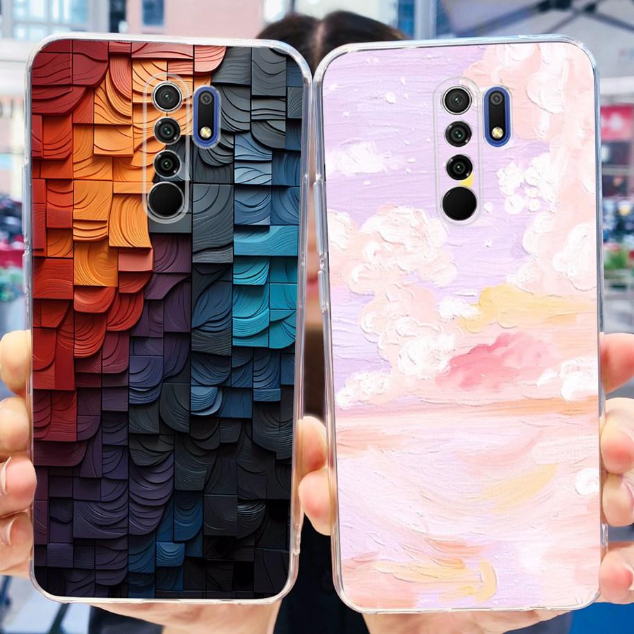 For Xiaomi Redmi 9 Case 6.53" Cover For Redmi 9 Flower Butterfly Transparent Silicone Soft Phone Covers For Redmi 9 Prime Bumper