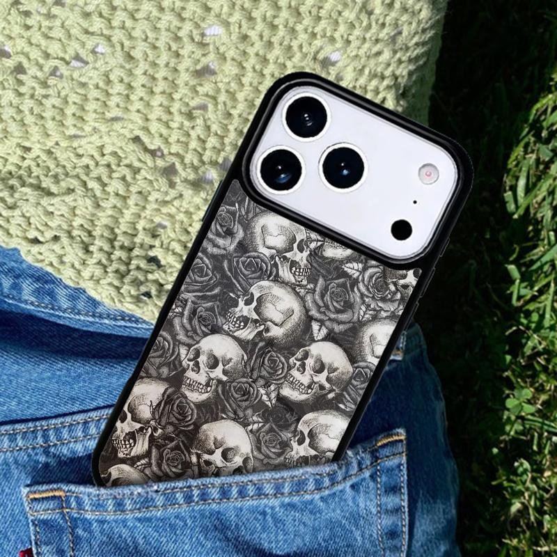 Cool Skull Gothic Phone Case Cover for IPhone 11 12 13 14 15 16e 17 Pro Max Coque for IPhone 17 Air