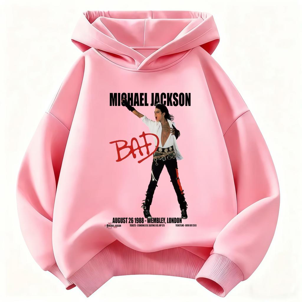 Children Hooded Sweatshirt Michael Jackson BAD Album Character Print Pullover Polyester Kids Boys Girls Casual Fashion Hoodie