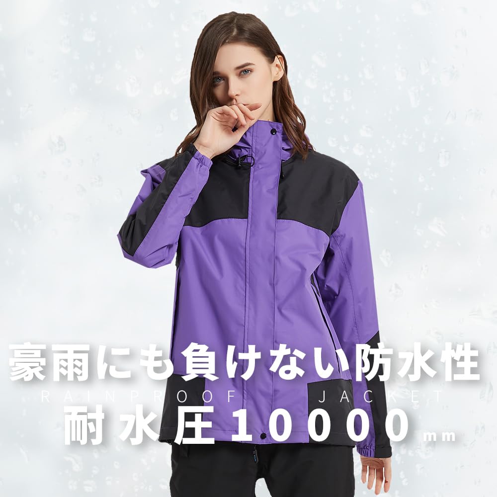 Arashiyama Golf Regenanzug und Berg Wasserdicht Größe Damen Set, Regenmantel, Windjacke, Parka, (Lila, S)