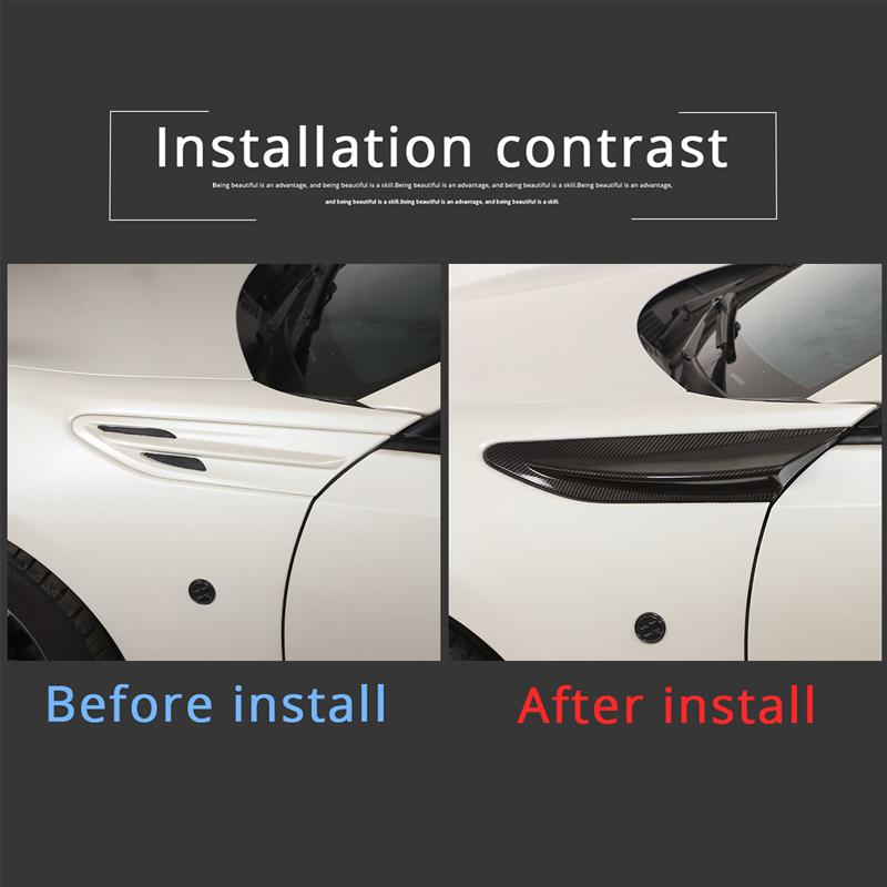 Voor Subaru BRZ Toyota 86 GT86 12-20 Auto Zijdelingse Luchtuitlaat Spatbord Vinnen Ventielkap ABS koolstofvezel textuur Exterieur Accessoires