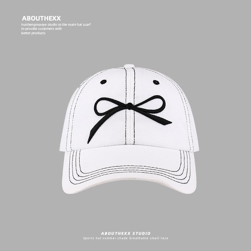 Bow Embroidered Baseball Cap With Sunshade And Breathable Cotton For Teens And Adults