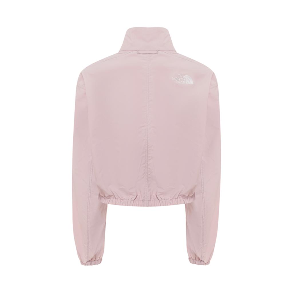 The North Face Embroidered Logo Stand Collar Zip Short Sleeve Jacket Women jackets Light-Pink NJ3BR34L