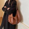 PU Hobo Bag Women's Fashion Shoulder Tote with Star Detail Buckle Closure Large Capacity Daily Handbag