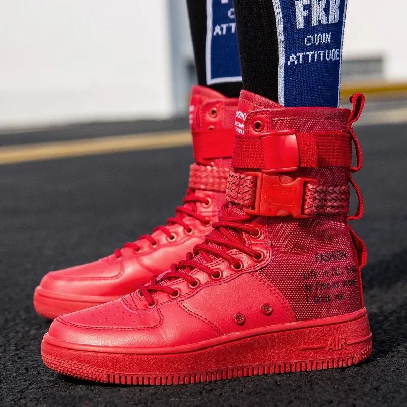 Punk Style Ankle Boots Mens Couple Streetwear Buckle Strap Designers Men Casual Shoes Platform Man Sneakers Shoes for Men