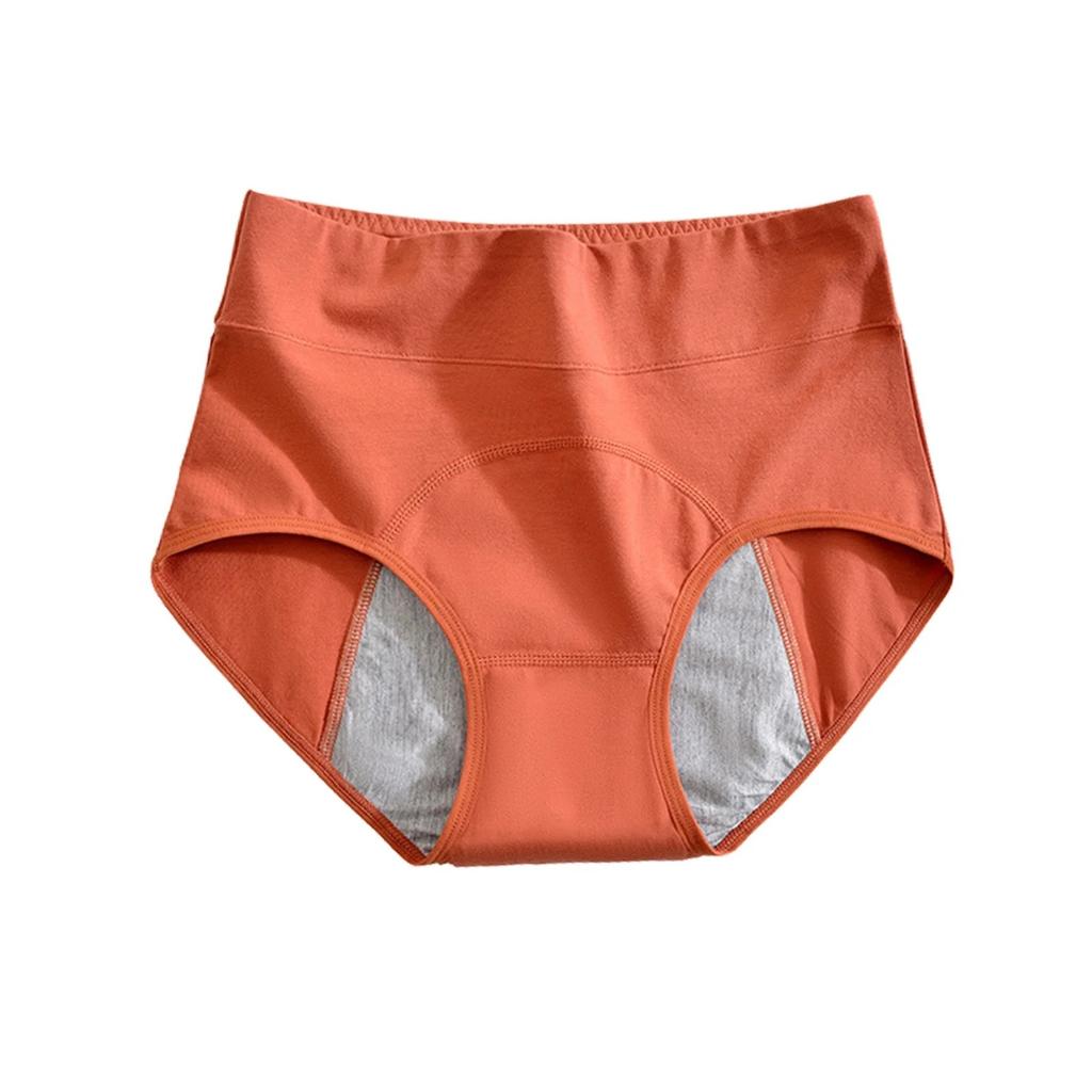 4 Pack High Waist Menstrual Underwear Leak Proof Cotton Briefs