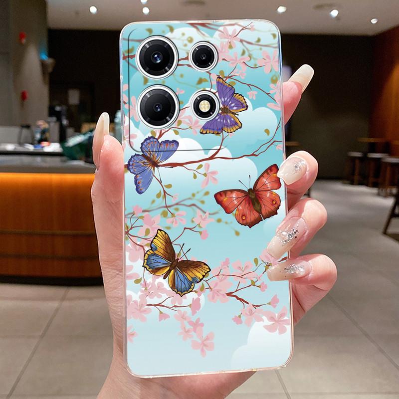 For Infinix Note 30 VIP Phone Case X6710 Clear Silicone Soft Cover For Infinix Note 30 VIP Fashion Flower Cases Note30 VIP Coque