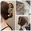 Vintage Treble Clef Hair Clip Pearl Music Note Hair Claw Fashion   Makeup Hair Clips
