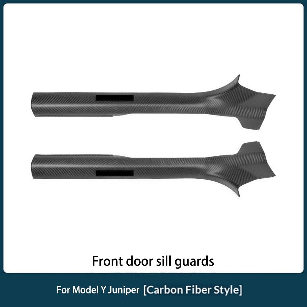 For Tesla Model Y Juniper Car Door Sill Protector Front Rear Door Sill Scuff Plate Guard Easy To Clean PP Material Accessories Interior Mirrors 6