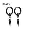1 Pairs Black Stainless Steel Earrings Punk Unisex Geometry Simple Trend Fashion Drop Earrings Women Men Gothic Stud Earrings