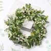 1PC With Berries For Front Door Lush Eucalyptus Leaf Home Artificial Greenery Wreath Holiday Decor 25cm