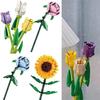 Rose Sunflower Tulip Building Blocks Toy Kids Gift Simulate Flowers Decor