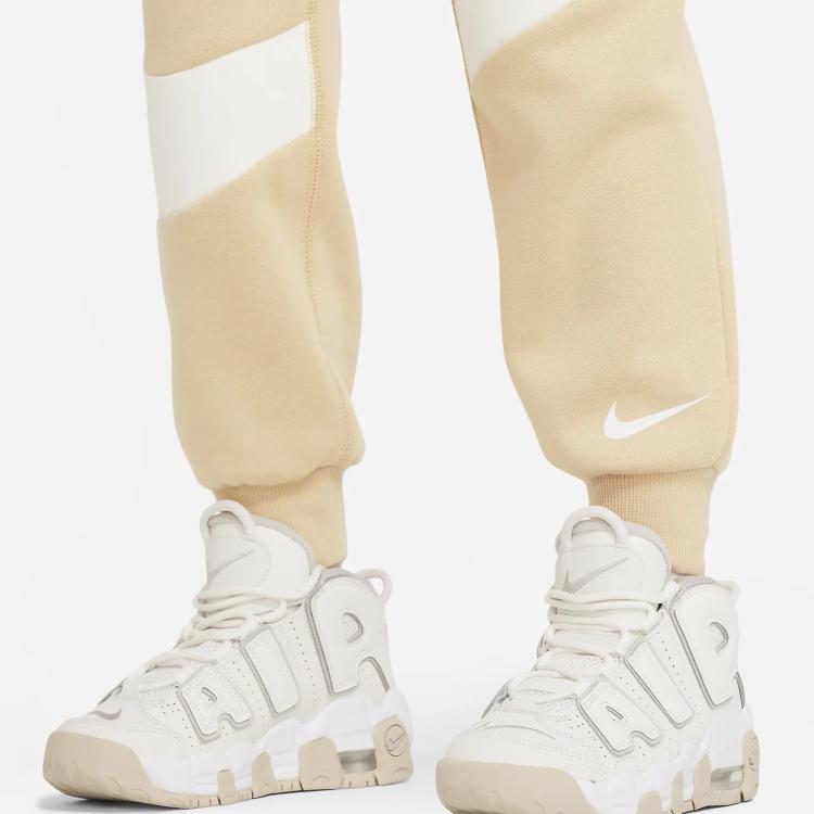 Nike Knit Sports Pants With Solid Color Logo Print Kids Bottoms Light-Brown FB9287-252