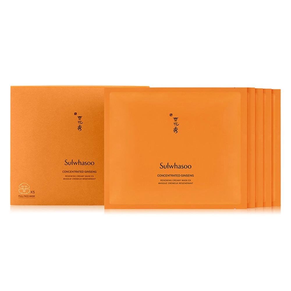 

Sulwhasoo Concentrated Ginseng Renewing Creamy Mask EX - Firming & Anti-Aging Dual Wrapping Mask - 5 Sheets / 18g
