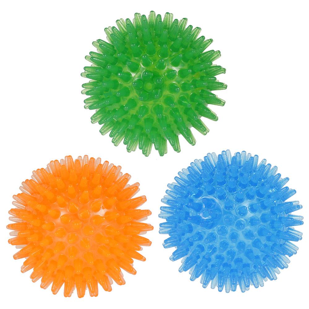 

3Pcs Squeaky Dog Ball Toys Tooth Cleaning Ball Toy Dog Chew Spiky Ball TPR Training Pet Interactive Dog Toy for Small Medium Dog 3Pcs