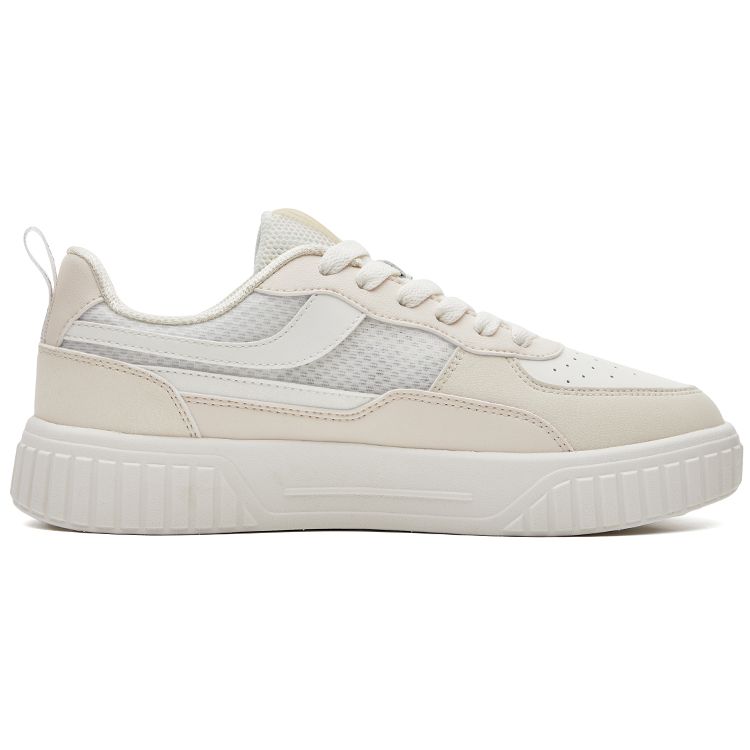 Hongxing Erke Comfortable Minimalist Low-Top Sneakers Women sneakers White Gray 52122201068-001