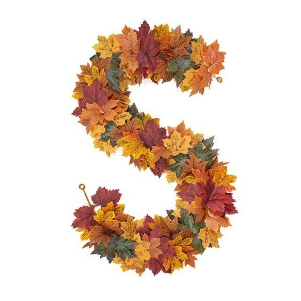 Vibrant Autumn Leaf Hanging Vine Flexible Faux Fall Leaves Strings Outdoor Decor