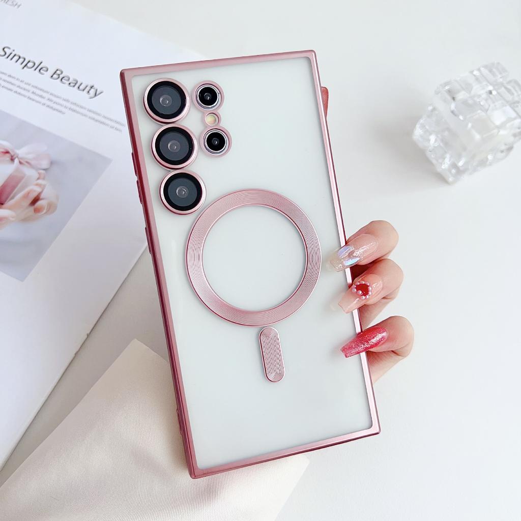 Samsung S25 Ultra Electroplated Mobile Phone Case S23 Titanium Matte S23plus Magnetic Note20