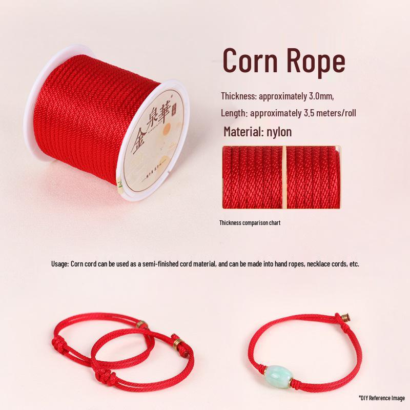 Handmade Red String Woven Bracelet: Jade Thread Braided DIY Material