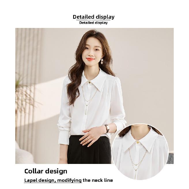 2026 Spring and Autumn New Women's Casual Solid Color Simple Long Sleeve Shirt Top