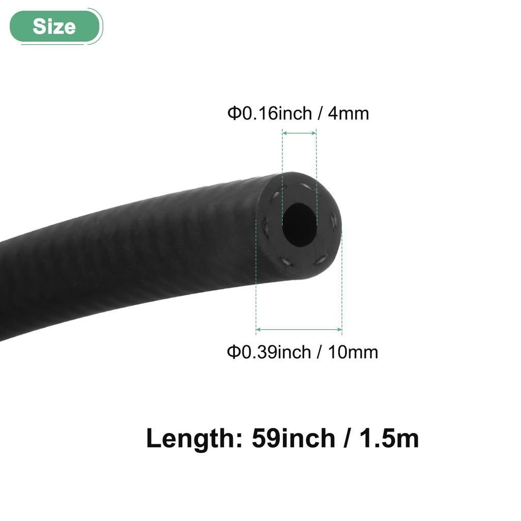 M METERXITY Fuel Line Hose 4mm Inner Diameter 10mm Outer Diameter 4.9ft Length NBR
