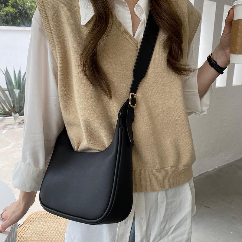 

Трендовая ретро сумка-кроссбоди в форме полумесяца - Простая, универсальная ПУ сумка на плечо для женщин, в корейском стиле