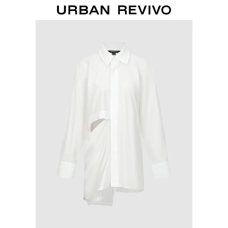 

UR 2025 Fall Women s Irregular Hollow Out Long Sleeve Shirt S