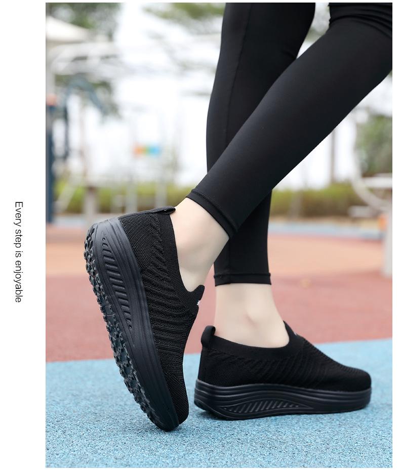 Sponge Cake Platform Women's Slip-On Summer Shoes – Breathable, Soft Sole, Rocking Sneakers