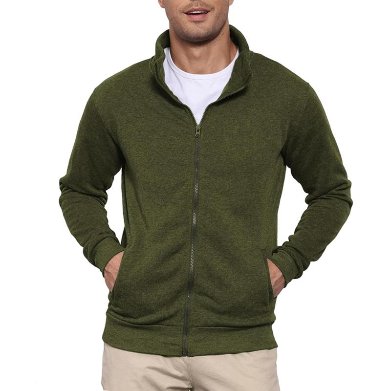 Men's Sweat Jacket Pullover Hoodie Sweatshirt Man Without Hood with Zip Jacket Outdoor Sport Lightweight Streetwear